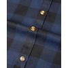 imageJVER Flannel Shirt for Men Plaid Long Sleeve Casual Button Down Shirts Regular Fit Cotton Buffalo Checkered Top with PocketsDark Blue Black