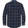 imageJVER Flannel Shirt for Men Plaid Long Sleeve Casual Button Down Shirts Regular Fit Cotton Buffalo Checkered Top with PocketsDark Blue Black
