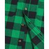 imageJVER Flannel Shirt for Men Plaid Long Sleeve Casual Button Down Shirts Regular Fit Cotton Buffalo Checkered Top with PocketsGreen