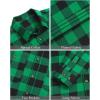 imageJVER Flannel Shirt for Men Plaid Long Sleeve Casual Button Down Shirts Regular Fit Cotton Buffalo Checkered Top with PocketsGreen