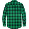 imageJVER Flannel Shirt for Men Plaid Long Sleeve Casual Button Down Shirts Regular Fit Cotton Buffalo Checkered Top with PocketsGreen