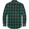 imageJVER Flannel Shirt for Men Plaid Long Sleeve Casual Button Down Shirts Regular Fit Cotton Buffalo Checkered Top with PocketsGreen Black