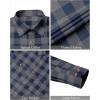 imageJVER Flannel Shirt for Men Plaid Long Sleeve Casual Button Down Shirts Regular Fit Cotton Buffalo Checkered Top with PocketsGrey Navy