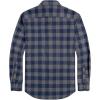 imageJVER Flannel Shirt for Men Plaid Long Sleeve Casual Button Down Shirts Regular Fit Cotton Buffalo Checkered Top with PocketsGrey Navy