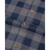 imageJVER Flannel Shirt for Men Plaid Long Sleeve Casual Button Down Shirts Regular Fit Cotton Buffalo Checkered Top with PocketsGrey Navy