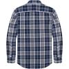 imageJVER Flannel Shirt for Men Plaid Long Sleeve Casual Button Down Shirts Regular Fit Cotton Buffalo Checkered Top with PocketsNavy Brown