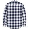 imageJVER Flannel Shirt for Men Plaid Long Sleeve Casual Button Down Shirts Regular Fit Cotton Buffalo Checkered Top with PocketsNavy White