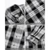 imageJVER Flannel Shirt for Men Plaid Long Sleeve Casual Button Down Shirts Regular Fit Cotton Buffalo Checkered Top with PocketsOff White Black