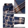 imageJVER Flannel Shirt for Men Plaid Long Sleeve Casual Button Down Shirts Regular Fit Cotton Buffalo Checkered Top with PocketsP Blue