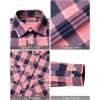 imageJVER Flannel Shirt for Men Plaid Long Sleeve Casual Button Down Shirts Regular Fit Cotton Buffalo Checkered Top with PocketsPink