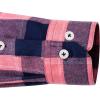 imageJVER Flannel Shirt for Men Plaid Long Sleeve Casual Button Down Shirts Regular Fit Cotton Buffalo Checkered Top with PocketsPink