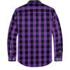 imageJVER Flannel Shirt for Men Plaid Long Sleeve Casual Button Down Shirts Regular Fit Cotton Buffalo Checkered Top with PocketsPurple Black