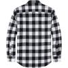 imageJVER Flannel Shirt for Men Plaid Long Sleeve Casual Button Down Shirts Regular Fit Cotton Buffalo Checkered Top with PocketsWhite Black