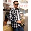 imageJVER Flannel Shirt for Men Plaid Long Sleeve Casual Button Down Shirts Regular Fit Cotton Buffalo Checkered Top with PocketsWhite Black