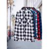 imageJVER Flannel Shirt for Men Plaid Long Sleeve Casual Button Down Shirts Regular Fit Cotton Buffalo Checkered Top with PocketsWhite Black