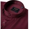imageJVER Mandarin Collar Shirts for Men Stretchy Long Sleeve Collarless Button Down Dress Shirt with PocketBurgundy