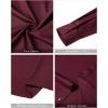 imageJVER Mandarin Collar Shirts for Men Stretchy Long Sleeve Collarless Button Down Dress Shirt with PocketBurgundy