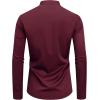 imageJVER Mandarin Collar Shirts for Men Stretchy Long Sleeve Collarless Button Down Dress Shirt with PocketBurgundy