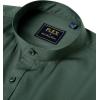 imageJVER Mandarin Collar Shirts for Men Stretchy Long Sleeve Collarless Button Down Dress Shirt with PocketDark Green