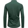 imageJVER Mandarin Collar Shirts for Men Stretchy Long Sleeve Collarless Button Down Dress Shirt with PocketDark Green