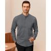 imageJVER Mandarin Collar Shirts for Men Stretchy Long Sleeve Collarless Button Down Dress Shirt with PocketGrey