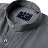 imageJVER Mandarin Collar Shirts for Men Stretchy Long Sleeve Collarless Button Down Dress Shirt with PocketGrey