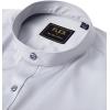 imageJVER Mandarin Collar Shirts for Men Stretchy Long Sleeve Collarless Button Down Dress Shirt with PocketLight Grey