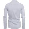 imageJVER Mandarin Collar Shirts for Men Stretchy Long Sleeve Collarless Button Down Dress Shirt with PocketLight Grey