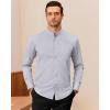 imageJVER Mandarin Collar Shirts for Men Stretchy Long Sleeve Collarless Button Down Dress Shirt with PocketLight Grey