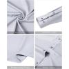 imageJVER Mandarin Collar Shirts for Men Stretchy Long Sleeve Collarless Button Down Dress Shirt with PocketLight Grey