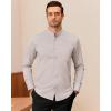 imageJVER Mandarin Collar Shirts for Men Stretchy Long Sleeve Collarless Button Down Dress Shirt with PocketLight Khaki