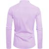 imageJVER Mandarin Collar Shirts for Men Stretchy Long Sleeve Collarless Button Down Dress Shirt with PocketLight Purple