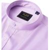 imageJVER Mandarin Collar Shirts for Men Stretchy Long Sleeve Collarless Button Down Dress Shirt with PocketLight Purple