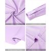imageJVER Mandarin Collar Shirts for Men Stretchy Long Sleeve Collarless Button Down Dress Shirt with PocketLight Purple