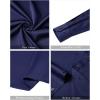 imageJVER Mandarin Collar Shirts for Men Stretchy Long Sleeve Collarless Button Down Dress Shirt with PocketNavy Blue