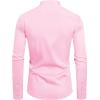 imageJVER Mandarin Collar Shirts for Men Stretchy Long Sleeve Collarless Button Down Dress Shirt with PocketPink