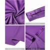 imageJVER Mandarin Collar Shirts for Men Stretchy Long Sleeve Collarless Button Down Dress Shirt with PocketPurple