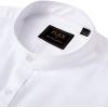 imageJVER Mandarin Collar Shirts for Men Stretchy Long Sleeve Collarless Button Down Dress Shirt with PocketWhite
