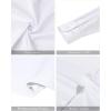 imageJVER Mandarin Collar Shirts for Men Stretchy Long Sleeve Collarless Button Down Dress Shirt with PocketWhite