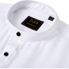 imageJVER Mandarin Collar Shirts for Men Stretchy Long Sleeve Collarless Button Down Dress Shirt with PocketWhite Black