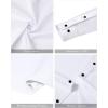 imageJVER Mandarin Collar Shirts for Men Stretchy Long Sleeve Collarless Button Down Dress Shirt with PocketWhite Black