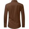 imageJVER Mens Dress Shirts Stretch Long Sleeve Formal Shirt Solid Business Casual Button Down Shirts for Wedding PromBrown