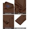 imageJVER Mens Dress Shirts Stretch Long Sleeve Formal Shirt Solid Business Casual Button Down Shirts for Wedding PromBrown