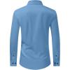 imageJVER Mens Dress Shirts Stretch Long Sleeve Formal Shirt Solid Business Casual Button Down Shirts for Wedding PromClassic Blue