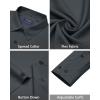 imageJVER Mens Dress Shirts Stretch Long Sleeve Formal Shirt Solid Business Casual Button Down Shirts for Wedding PromGrey