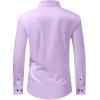 imageJVER Mens Dress Shirts Stretch Long Sleeve Formal Shirt Solid Business Casual Button Down Shirts for Wedding PromLavender Purple