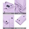 imageJVER Mens Dress Shirts Stretch Long Sleeve Formal Shirt Solid Business Casual Button Down Shirts for Wedding PromLavender Purple