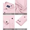 imageJVER Mens Dress Shirts Stretch Long Sleeve Formal Shirt Solid Business Casual Button Down Shirts for Wedding PromPink