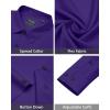 imageJVER Mens Dress Shirts Stretch Long Sleeve Formal Shirt Solid Business Casual Button Down Shirts for Wedding PromPurple