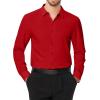 imageJVER Mens Dress Shirts Stretch Long Sleeve Formal Shirt Solid Business Casual Button Down Shirts for Wedding PromRed